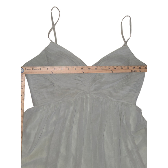 Women's Azazie Dusty Sage Green A-line Gown Evening Wed Custom 38 Bust 32 Waist - Picture 3 of 11